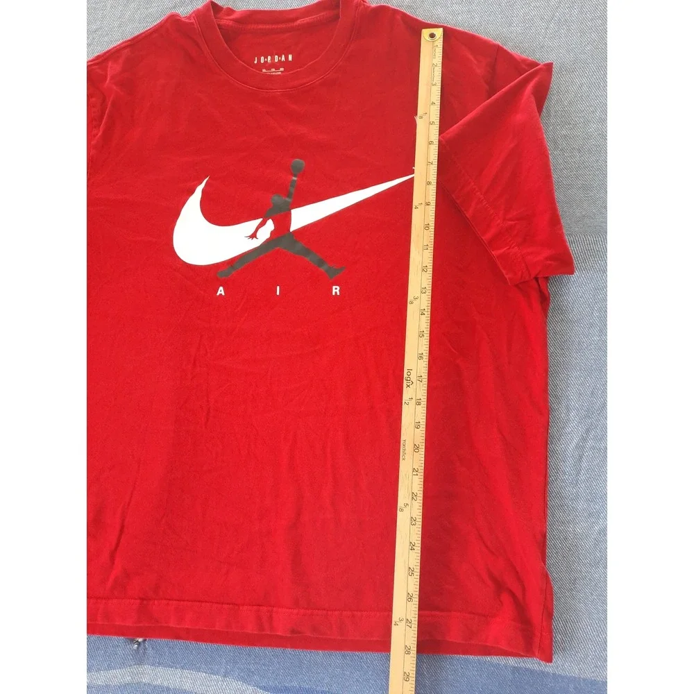 Jordan Air Mens XXL Red Graphic T-Shirt Nike Swoosh Jumpman Short Sleeve Cotton